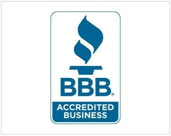 BBB Accredited Business logo in blue.